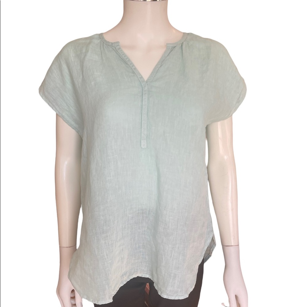 Seafoam Linen Top